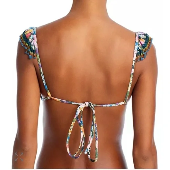Agua Bendita Rosie Dreamin Bikini Top NWT Size M Beaded Straps - Picture 6 of 12